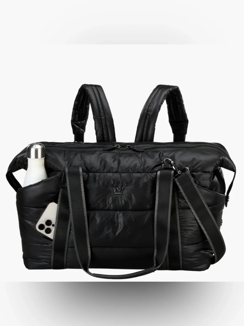 Oliver Thomas Black Quilted Travel Tote - Picture 2 of 10